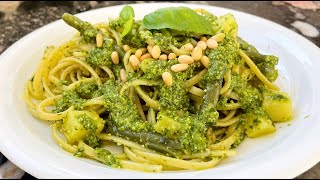 PESTO GENOVESE CON FAGIOLINI E PATATE classic recipe incl green beans amp potatoes [upl. by Mayworm]