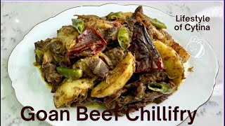 Goan Beef Chilli Fry Must Try Recipe Delicious And Flavourful  konkani vlog  Lifestyle of Cytina [upl. by Dorine]