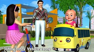 Johny Johny Yes Papa Nursery Rhyme  Part 6  3D Vehicles Rhymes amp Songs for Children [upl. by Eneleoj32]