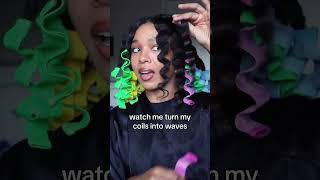 Watch Me Turn My Coily Hair Into Waves  Shorts  Haircom By L’Oréal [upl. by Ahsek]