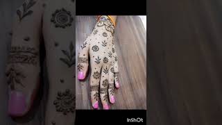 backhand mehandi design simple meinviralshortvideoeasy step mehandi henna minimal mehandi design [upl. by Salot]