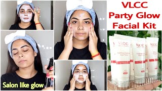 VLCC Party Glow Facial Kit  6 Easy Steps for salon like Glow at Home  More than 1 time Use 😱 [upl. by Pax359]