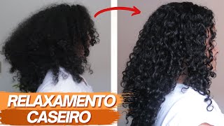 RELAXAMENTO CASEIRO para Cabelos Cacheados REDUZ o volume e o frizz define os cachos [upl. by Eolc209]