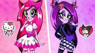 Hello Pinky VS Darkuromi  PINK VS BLACK by TeenZ [upl. by Tamqrah]