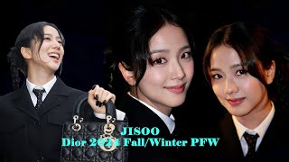 JISOO at Dior AutumnWinter 2024 show  Paris Fashion Week [upl. by Eidderf467]