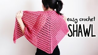 How to crochet TRIANGLE SHAWL easy crochet shawl ♥ CROCHET LOVERS [upl. by Allisirp573]