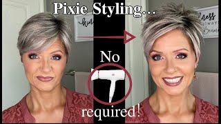 Pixie Hair Tutorial  Styling withOUT a Blow Dryer😱 [upl. by Maloney178]