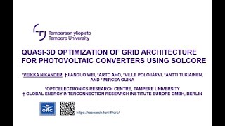 SC09 Quasi3D Optimization of Grid Architecture for Photovoltaic Converters Using Solcore [upl. by Paulo557]