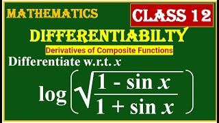 DIFFERENTIATION  Differentiate wrt x log  1six  1sinx 12 [upl. by Adnama]