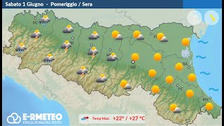 Previsioni meteo Emilia Romagna fino al 56 Giugno rovesci e temporali ma poi il primo caldo VIDEO [upl. by Rafter752]