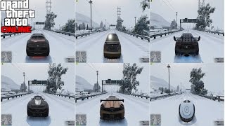 GTA V SNOW DRAG RACE  Adder vs V12 vs Zentorno vs Osiris vs Ztype vs T20 [upl. by Onurb675]