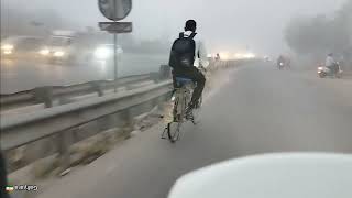 Gurgaon First fog 2024 on NH8 automobile baleno2022delta haryana [upl. by Jorie]