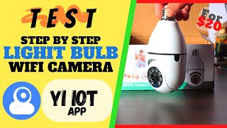 Light Bulb Camera PTZ E27 Waterproof YI IoT APP Setup Test Unboxing Review [upl. by Jeanine463]