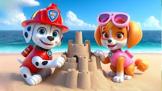 Paw Patrol Ultimate Rescue  MARSHALL x SKYE Play ON Beach  Very Funny Story  Rainbow 3 [upl. by Ayamat739]