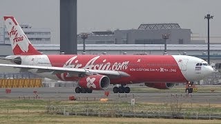 Thai AirAsia X Airbus A330300 HSXTA Takeoff from NRT 16R [upl. by Ajna78]