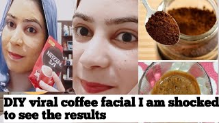 Viral coffee facial with natural ingrediantsCoffee mask scrub cleanserherbal whitening facial [upl. by Ankeny]