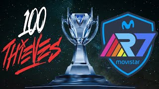 100T vs R7  Game 1  Day 2 Play in  2024 Worlds [upl. by Ynamreg]