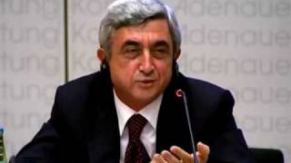 Serzh Sargsyan answered the questions of the journalists in Konrad Adenauer Foundation [upl. by Vyner]