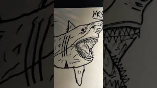 Megalodon Shark Drawing 😮 [upl. by Sundberg508]