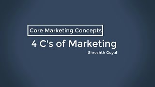 4 Cs of Marketing  Core Marketing Concepts [upl. by Idac464]