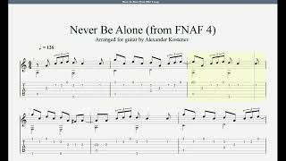 Never Be Alone song from FNAF 4  Shadrow Guitar Tabs [upl. by Dlorad]