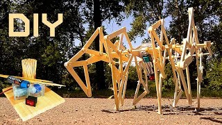 Popsicle stick Spider Robot Strandbeest DIY crafts ideas [upl. by Arais]