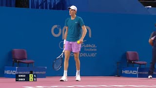 Lorenzo Sonego vs Jannik Sinner Highlights ATP Montpellier 2023 [upl. by Nikral992]