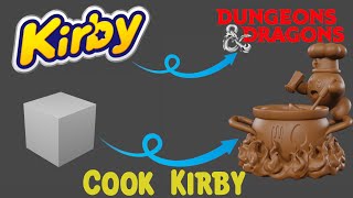 Blender to DND Miniature Cafe Kirby from Kirby Speed Sculpt [upl. by Tnomed]