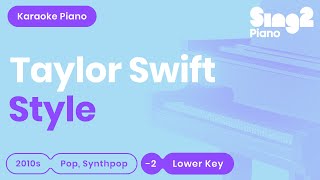 Taylor Swift  Style Lower Key Piano Karaoke [upl. by Jenelle290]