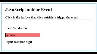 JavaScript Intro More Events onfocus onblur oninput and onchange [upl. by Selec]