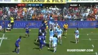 Sebastien Chabals 70m sprint try vs Perpignan [upl. by Schaaff952]