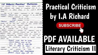 Practical Criticism By IA Richard [upl. by Netneuq]