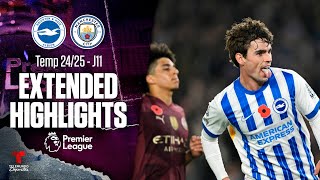 Brighton vs Manchester City  Highlights Premier League  Jornada 11  Telemundo Deportes [upl. by Brendin]