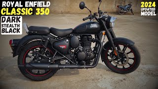 2024 New Updated Royal Enfield classic 350 Dark Stealth Black 🔥🔥Review [upl. by Nanette311]