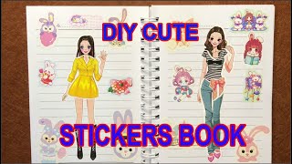 Quyển sổ hình dán trang phục công chúa  DIY Cute Sticker Book 007 Mây Mây TV [upl. by Nycila993]