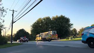 Alert Fire Company Tower 45 responding to a Fire Alarm in Honey Brook Township [upl. by Aihsak]