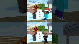 Baby Steve VS Bad Villager Christmas shorts shorts [upl. by Gnilrad]