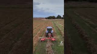 Raking and bailing clover with tm155 and genesis G170 Thanks Cruze for the editing [upl. by Initirb344]