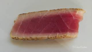 How to Slice a Seared Ahi Tuna Steak Across the Grain [upl. by Eicnahc]