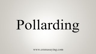 How To Say Pollarding [upl. by Woolcott]