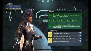 Injustice 2 Starfire quotBlackfirequot Epic Gear Set Full Loadout Gameplay [upl. by Linea]