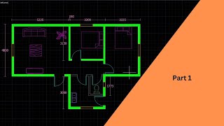 Making a simple floor plan in AutoCAD [upl. by Narag]