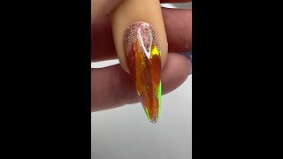 Beginner Gel Nails  Fiery Fall Nail Art Tutorial [upl. by Rebecka640]