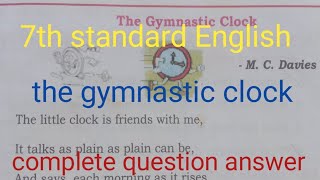 7th standard English The Gymnastic clock poem  complete question answer youtube browse [upl. by Von]