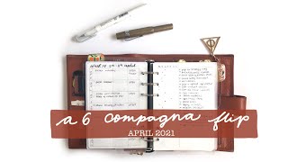 A6 Rings Flip April 2021  Gillio A6 Compagna Bullet Journal style setup [upl. by Zedecrem]