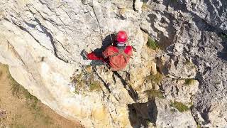 Alpine Cave Techniques exercise aerial drone view [upl. by Edlyn]