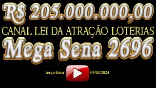 Mega Sena 2696 tabelas do canal lei da atração loterias YouTube [upl. by Yate]