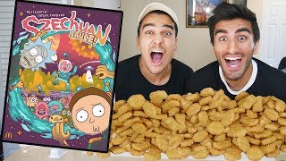 100 Chicken Nugget Challenge WITH SZECHUAN SAUCE FROM RICK AND MORTY [upl. by Marketa882]