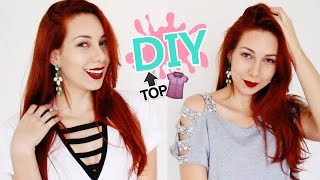 DIY 2 IDEIAS PARA CUSTOMIZAR CAMISETAS eicustomizei [upl. by Menis]