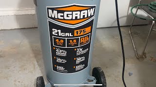 McGraw 21 gallon oil free air Compressor [upl. by Schou]